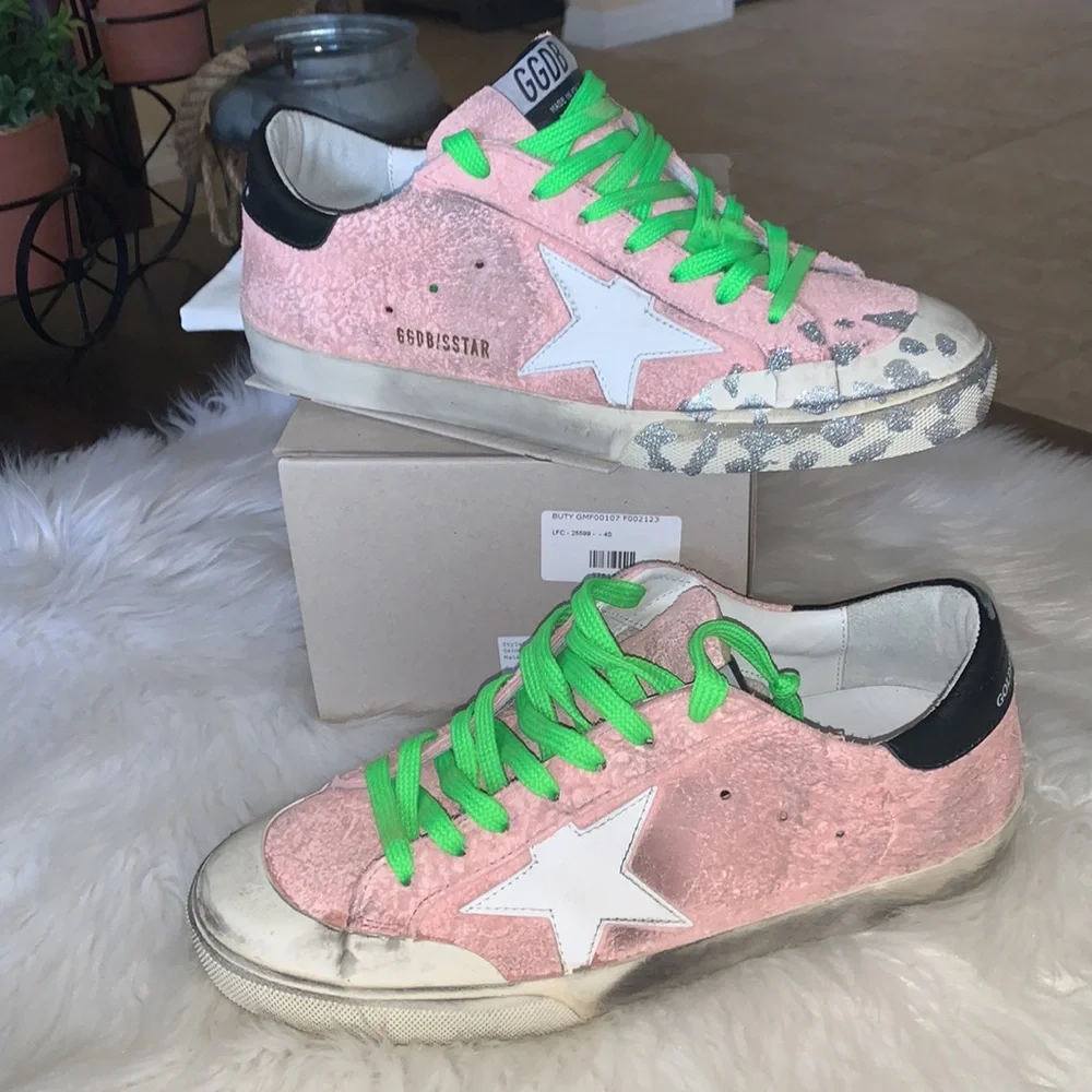 Golden Goose Super Star Penstar Pink Sneakers Size 40 - Picture 1 of 17